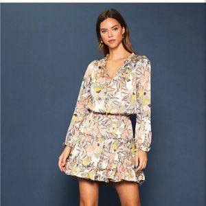 NWT SKIES ARE BLUE | Abstract Daisy Print Ruffled Mini Dress | Medium